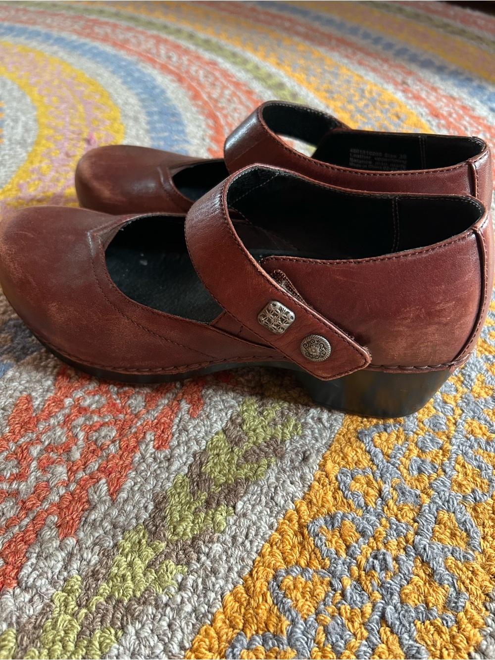 Dansko Women's Mary Jane Clogs - Rust Brown Leather
